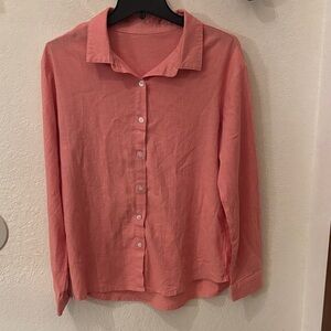 NWOT Women's Coral Button Down Shirt